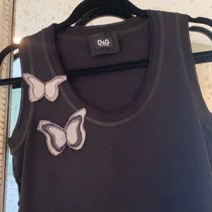 Dolce and Gabbana butterfly black top. Size 38